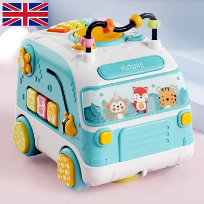 Baby Musical Bus Toys Toddler Activity Cube With Lights & SoundsRotating Gear • £14.49