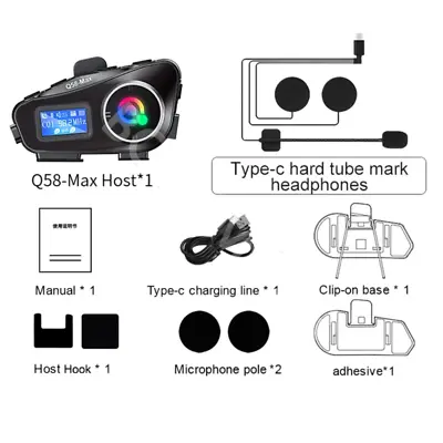 Motorcycle Helmet Intercom Bluetooth Headset Riders Interphone LCD Display • $23.91