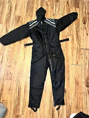 Vintage EDCO Ski Suit One Piece Snowsuit Black & Gray Mens L Snowmobile • $87