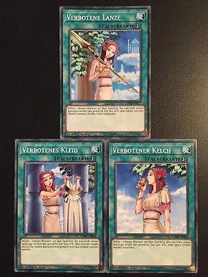 YUGIOH!! Forbidden Lance + Chalice + Dress Set LEHD-DEB16/17/18! Common! NM! DE! 1st! • £2.06