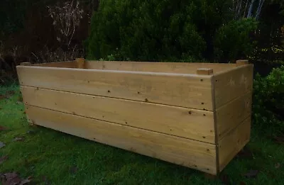 Garden Wooden Planter Extra Large Rectangular Trough Wood Flower Box READY MADE • £59.98