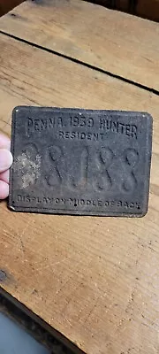 Vintage 1939 Pennsylvania Metal Resident Hunting Tag License Penna Hunter 88J88 • $34.99