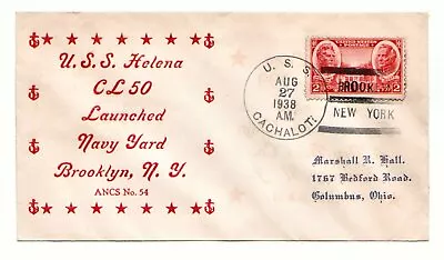 US Naval Cover Cruiser USS Helena August 27 1938 USS Cachalot Marshall Hall • $9.99