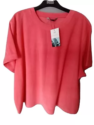 £4.95 • Buy BNWT M&S Beachwear Size 20 Flamingo Pink Towelling Top RRP £17.50