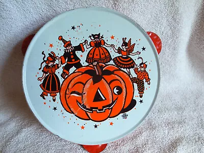 Vintage US Metal Toy Company Halloween Tin Tambourine Noisemaker JOL Dancers-HTF • $58