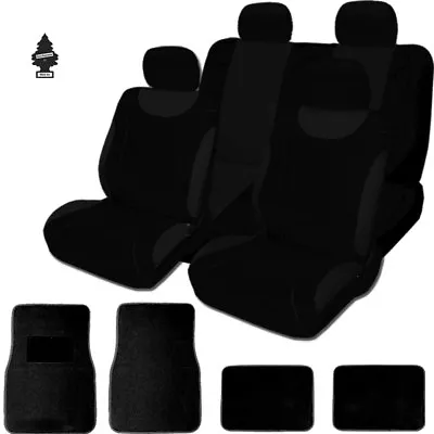 For VW New Soft Black Cloth Car Truck Seat Covers With Mats Full Set • $45.20