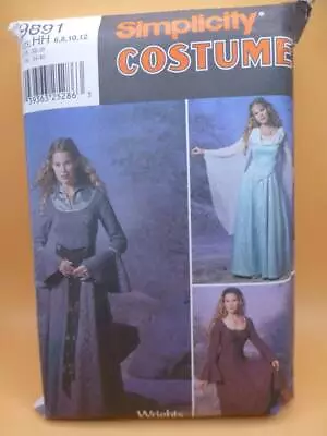 Simplicity 9891 Misses' Sz 6-12 Medieval-camelot Dress Costume Sewing Pattern • £14.95