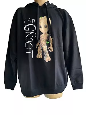 I Am Groot Guardians Of The Galaxy Hoodie Mens Medium Black Marvel Comics MCU • £17.99