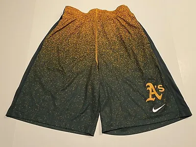 Nike Dri-Fit Oakland Athletics A's Shorts Men Size Medium Green Yellow • $19.99