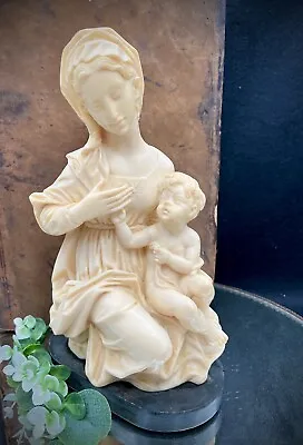 Madonna And Child 10 1/2” Marble And Alabaster Statue- A Santini Original • $74.99