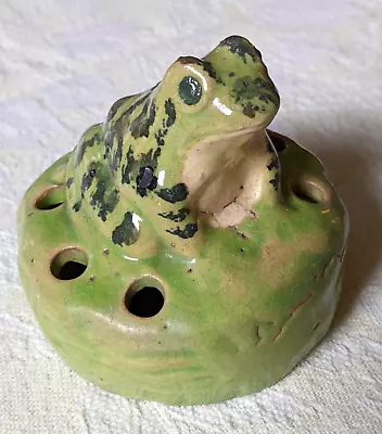 Vintage McCoy Figural Flower Frog Holder 7 Holes Ceramic Glazed Pottery • $65