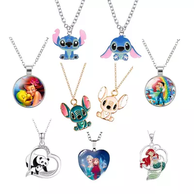 Lilo & Stitch Little Mermaid Ariel Pendant Necklace Kids Girls Jewelleries UK • £7.19