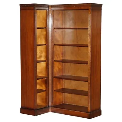 Lovely 2 Piece Flamed Mahogany Open Library Bookcase Part Of A Paired Suite • $3670.54