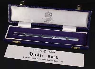 Sterling Silver 1632 Manners Pickle Fork By Mappin & Webb 1979 Cased Replica • $111.89