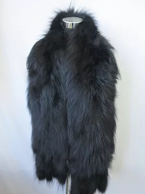 100% Real Fox Fur Scarf / Black Fur Neck Wrap / Women Cape/shawl  170*25cm • $79