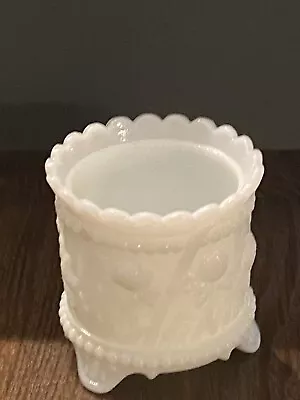 Vintage Milk Glass  Flower Leaf  Footed Sugar Bowl I Think. • $18.99