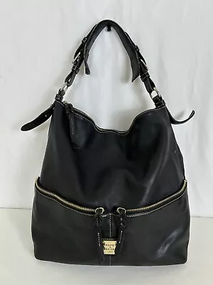 DOONEY & BOURKE DILLEN Black Pebbled Leather Shoulder Hobo Bag Handbag Purse • $59.90