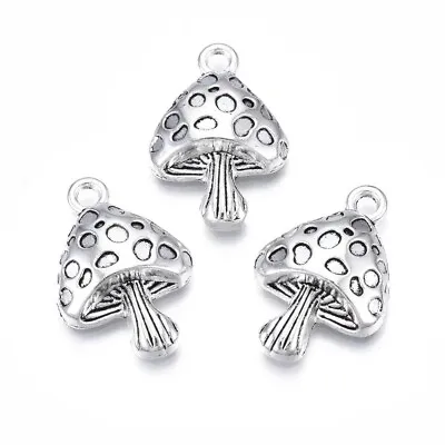 Tibetan Silver Charms Toadstool Mushroom Fairy House 26mm X 18mm 10pcs C408 • £2.99