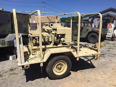Military Mep-002a 5kw 60hz Diesel Generator W/trailer 120-240 1ph & 208 3ph  • $2495