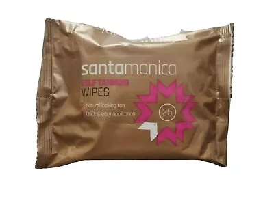 25 X Santa Monica Self Tanning Wipes For Face And Body Natural Looking Tan • £6