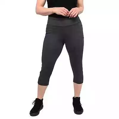 MARIKA Grey Capri Athletic Breathable Quick Drying Elastic Waist Leggings-Large • $22.79