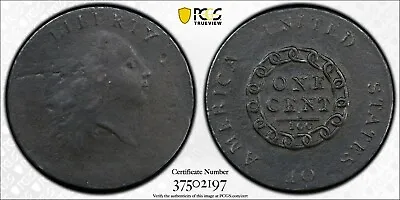 1793 Chain Cent 1c S-2  America  PCGS Fine Details-Altered Surface  • $16399