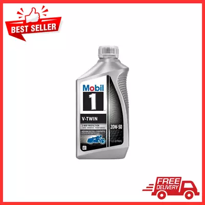 Mobil 1 V-Twin Full Synthetic Motorcycle Oil 20W-50 1 Quart ( Pack Of 2 ) - NEW • $13.99