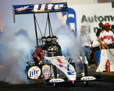 Larry Dixon Miller Lite Top Fuel Car Awesome Burnout 8x10 Glossy Photo #b9 • $2.69