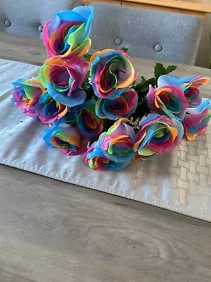 Artificial Flowers Rainbow Pride. 16 Heads. • £10