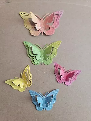 Assorted Watercolor Butterflies Paper Die Cut Scrapbooking 6pcs • $1.90