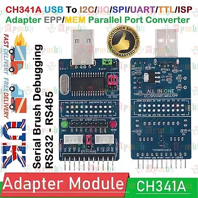 £7.99 • Buy CH341A USB To I2C/IIC/SPI/UART/TTL/ISP Adapter EPP/MEM Parallel Port Converter