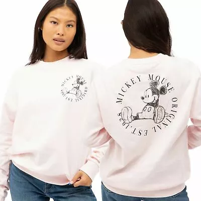 Official Disney Ladies Mickey Mouse Original Circle Est.1928 Sweatshirt Pnk S-XL • £19.99