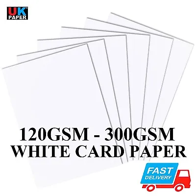 A2 A3 A4 A5 A6 WHITE CARD BLANKS CRAFT MAKING DECOUPAGE STOCK PAPER 120 - 300gsm • £1.89