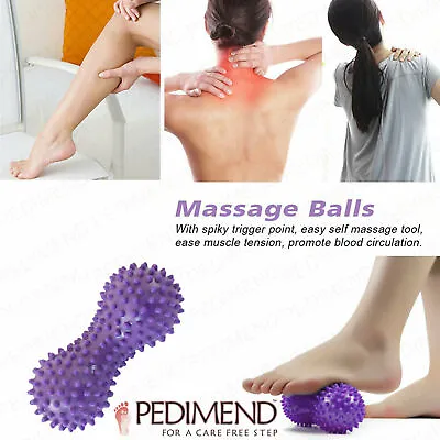 £9.98 • Buy Pedimend Peanut Shape Yoga Massage Balls Spiky Therapy Ball Roller Reflexology