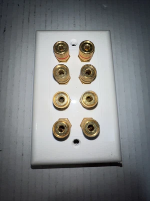 $10 • Buy Home Theater Speaker Wall Plate Outlet 4 Speaker Panel Banana Binding Post Plug