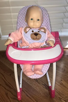 $49 • Buy American Girl Bitty Baby Doll High Chair Pink/Purple Excellent Used Condition