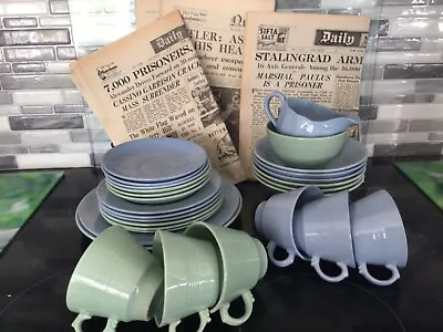 £69 • Buy 1940s Iris Beryl Cups Saucers Tea Plates Bowls Sugar ~ VGC Utility Wartime