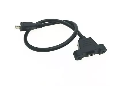 $5.59 • Buy 1x Micro USB Male To Female Extension  Power Charge Cable  With Panel Mount Hole