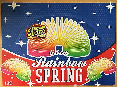 Rainbow Spring 6.5cm Slinky Traditional Retro Springy Toy Indoor Outdoor Fun • £5.50
