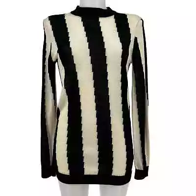L.A.M.B. By Gwen Stefani Geo Stripe Wool Sweater2007 Medium Black White Pullover • $85