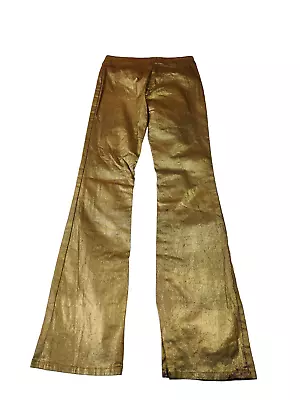 Womens Miss Sixty Y2k Size W28r Gold Vintage Distressed Bootcut Jeans Trousers • £24.99