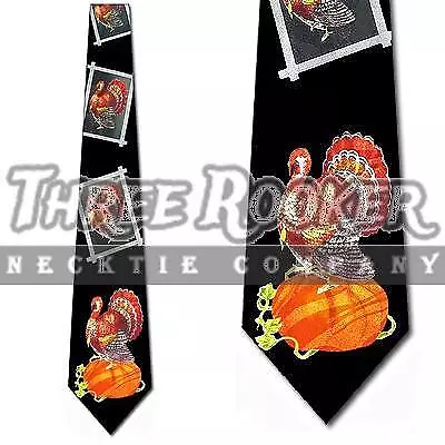 Thanksgiving Tie Turkey Repeat Necktie Holiday Happy Food Neck Ties Brand New • $12