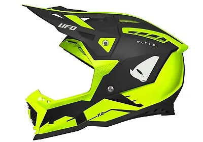 UFO 2024 Echus Motocross MX Helmet Black Neon Yellow Matt - All Adult Sizes • $277.84