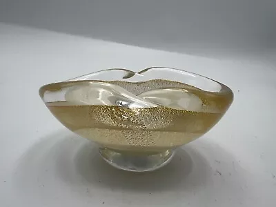 VINTAGE MURANO GLASS BOWL MID CENTURY MODERN -Clear • $1.25