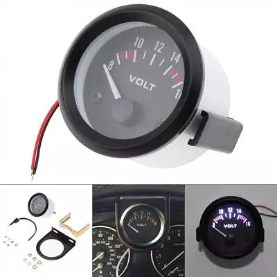 2  52MM 12V 8-16V Racing Car Voltmeter Voltage Gauge Meter Auto Gauge Instrument • $10.99