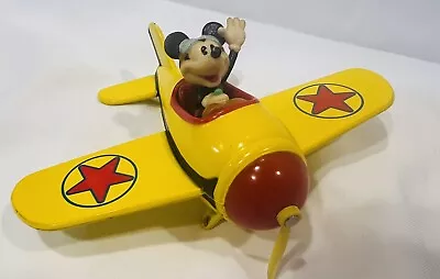 Mickey Mouse Die-cast Yellow Metal Plane Airplane Decopac Walt Disney • $6.99