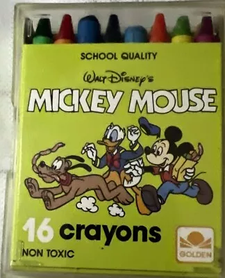 Mickey Mouse Collectible Crayons Vintage 16 Nontoxic Slightly USED • $9