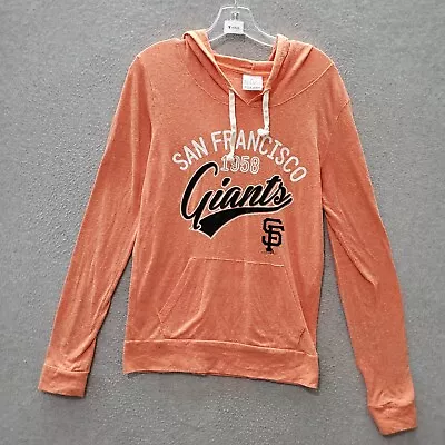 San Francisco Giants Women Sweatshirt Small Orange Hoodie Team Logo Pocket MLB • $10.47