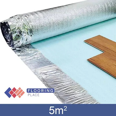 3mm Silver Acoustic Underlay - 5m2 - For Wood & Laminate Flooring With Overlap • £10.49