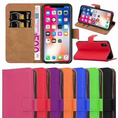 IPhone Various Models Phone Case Leather Wallet Flip Stand View Cover For Apple • £5.95